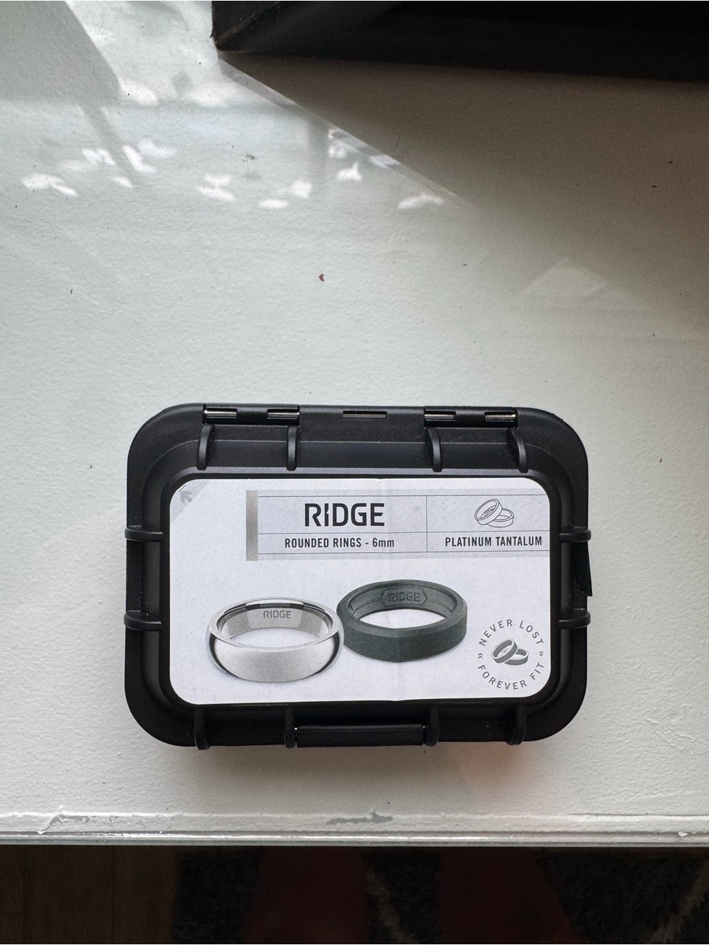 RIDGE Rounded Rings 6mm - Platinum Tantalum (Black Case)
